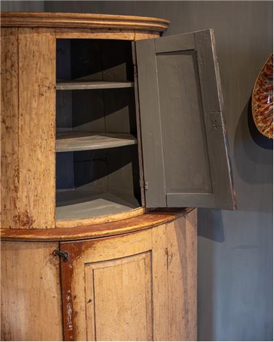 Amorphous - Swedish Corner Cabinet in natural patina