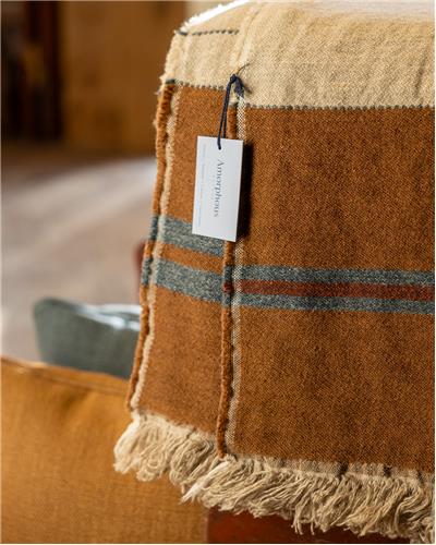 Amorphous - Wollen Plaid in aarde tinten