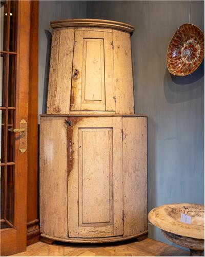 Amorphous - Swedish Corner Cabinet in natural patina